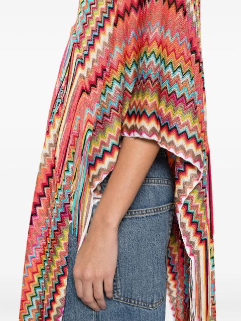 Missoni chevron-knit poncho - Orange