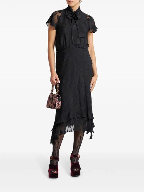 ETRO chiffon midi dress - Black