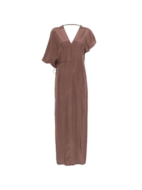 Alysi drawstring V-neck maxi dress - Brown - zdjęcie produktu nr 1