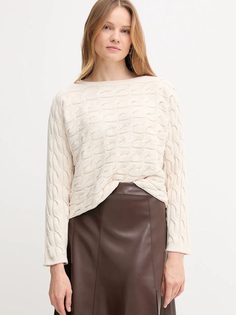 OUI sweter damski kolor beżowy lekki 94609 - zdjęcie produktu nr 1