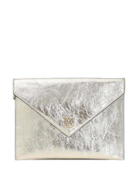 PINKO metallic-effect leather clutch bag - Gold - zdjęcie produktu nr 1