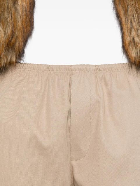 Alexander Wang double-layer logo-waistband trousers - Neutrals