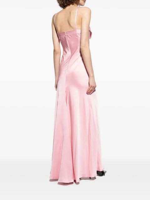 Alexander McQueen bow-detail maxi slip dress - Pink