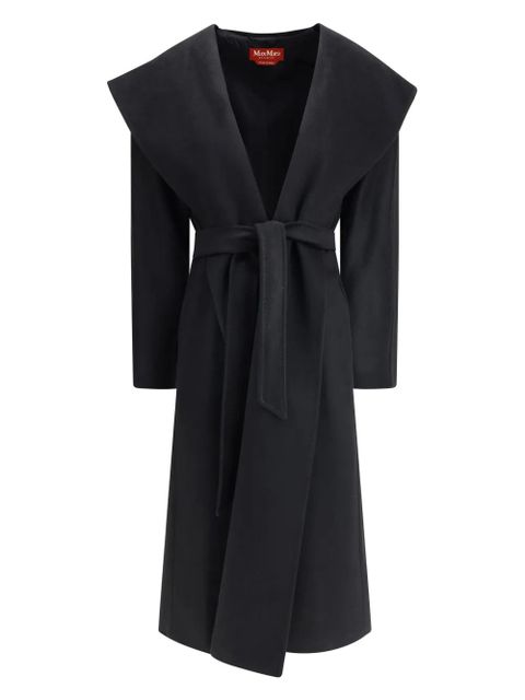 Max Mara hooded belt-fastening coat - Black - zdjęcie produktu nr 1
