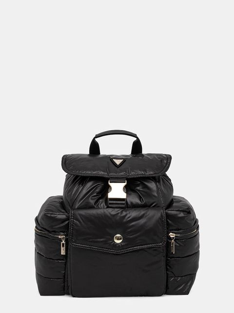 Guess plecak damski kolor czarny mały gładki V5BZ13 WF820 - zdjęcie produktu nr 1