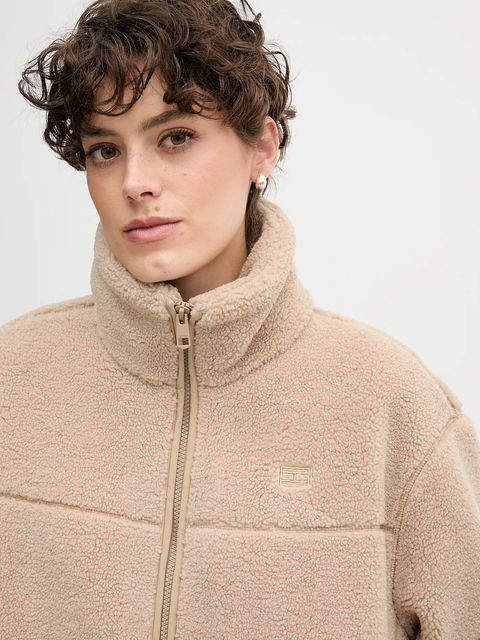 Tommy Hilfiger bluza polarowa damska kolor beżowy gładka WW0WW48260