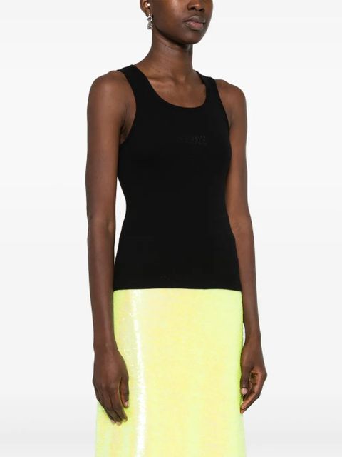 MM6 Maison Margiela single stitch-logo top - Black