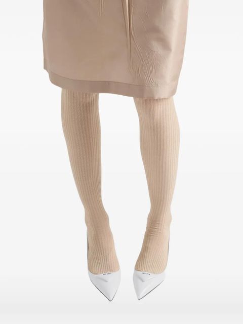 Prada triangle-logo pumps - White