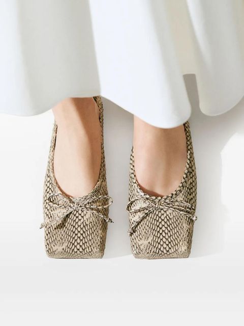 Jacquemus snakeskin-effect mules - Neutrals