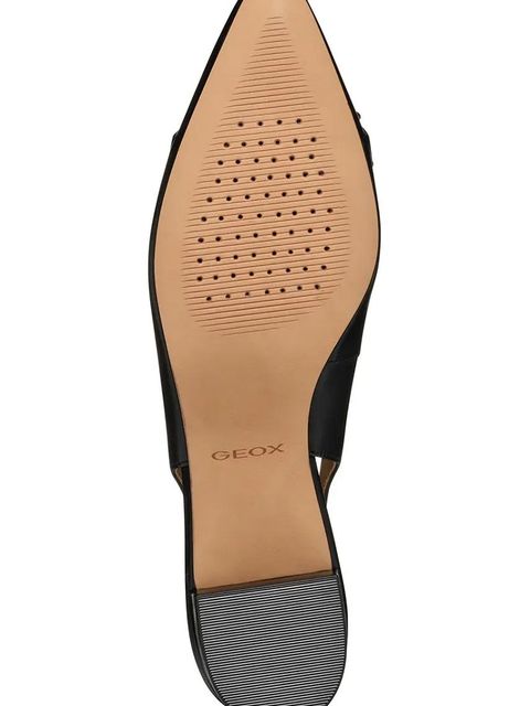 Geox baleriny skórzane D GISELDA15 kolor czarny z odkrytą piętą D55YUE 000TU C9999