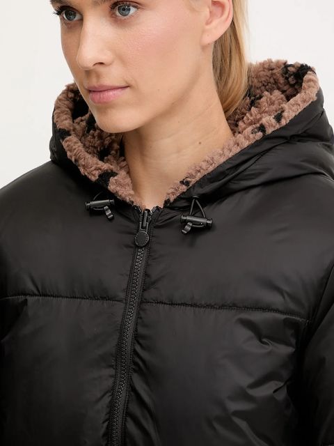 EA7 Emporio Armani kurtka dwustronna kolor brązowy zimowa oversize AF16373.7W000668