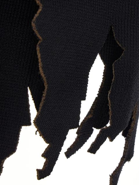 JW Anderson shredded-hem flared trousers - Black