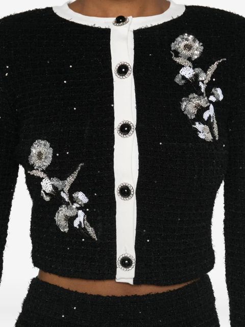 Self-Portrait cropped fited jacket - Black