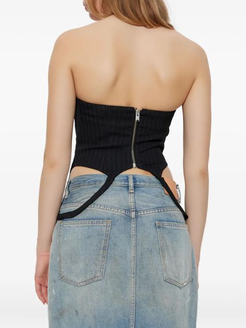 MISBHV pinstriped strapless top - Black