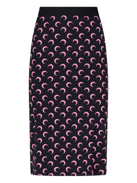 Marine Serre moon print skirt - Black - zdjęcie produktu nr 1
