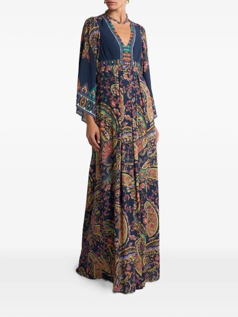 ETRO V-neck paisley-print dress - Blue - zdjęcie produktu nr 2