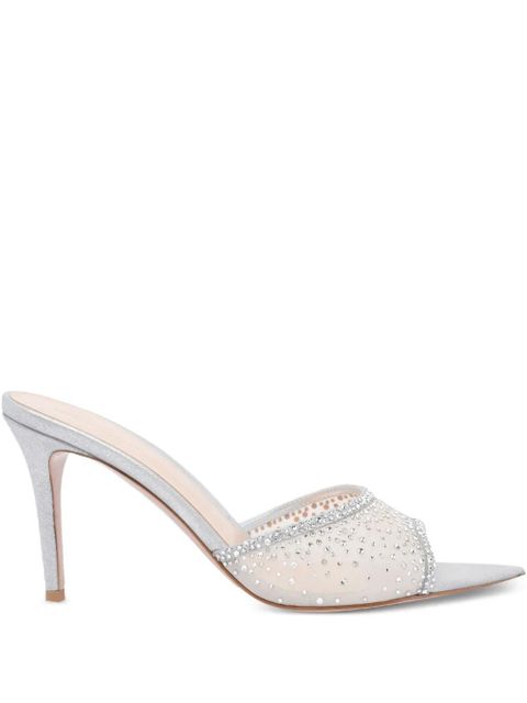 Gianvito Rossi 85mm crystal-embellished heeled mules - Silver - zdjęcie produktu nr 1