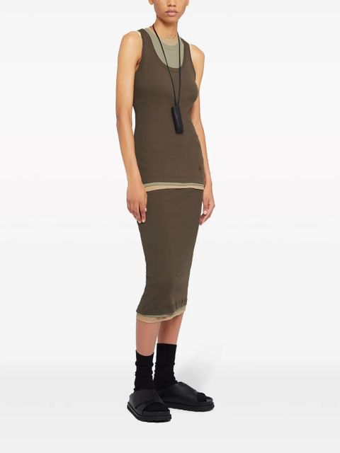 Jil Sander layered cotton tank top - Brown