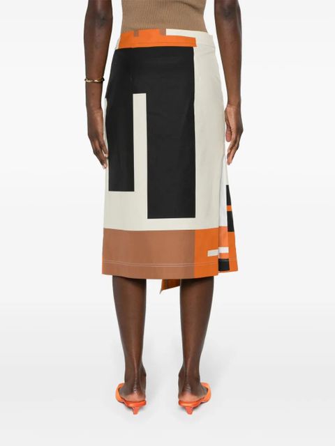 FENDI FF Puzzle-print midi skirt - Neutrals