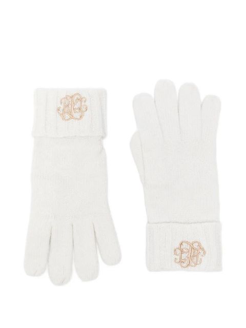 Lauren Ralph Lauren embroidered knit gloves - White - zdjęcie produktu nr 1