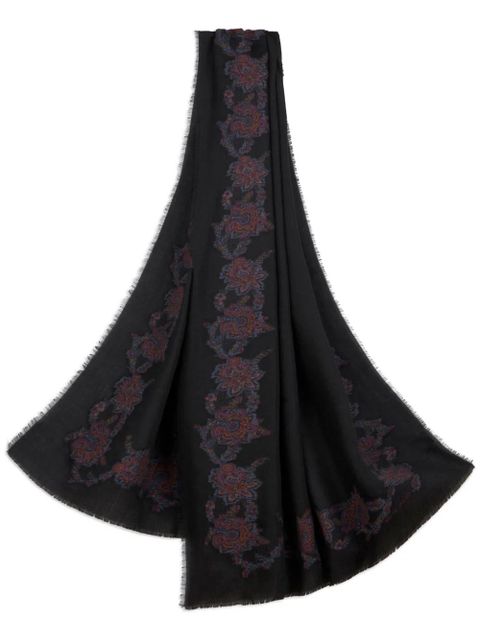 ETRO jacquard paisley-print fringed scarf - Black - zdjęcie produktu nr 1