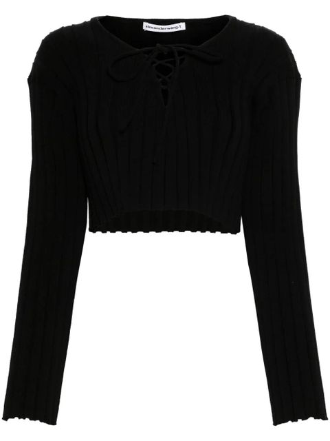 Alexander Wang cropped ribbed sweater - Black - zdjęcie produktu nr 1