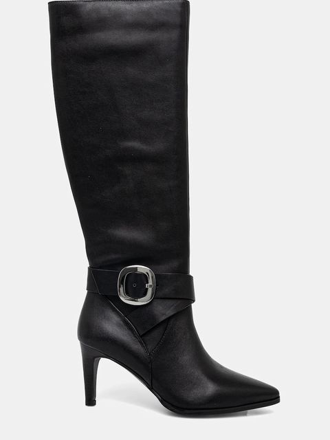 Answear.LAB kozaki skórzane kolor czarny na szpilce