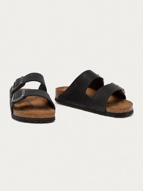Birkenstock klapki nubukowe Arizona kolor czarny 552113