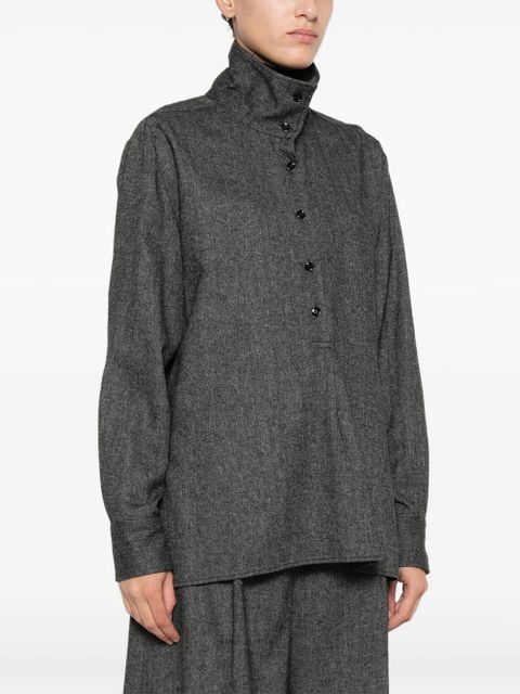 SOLOTRE buttoned-collar shirt - Grey