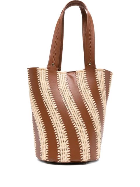 Simkhai Talia raffia-leather bucket bag - Brown - zdjęcie produktu nr 1