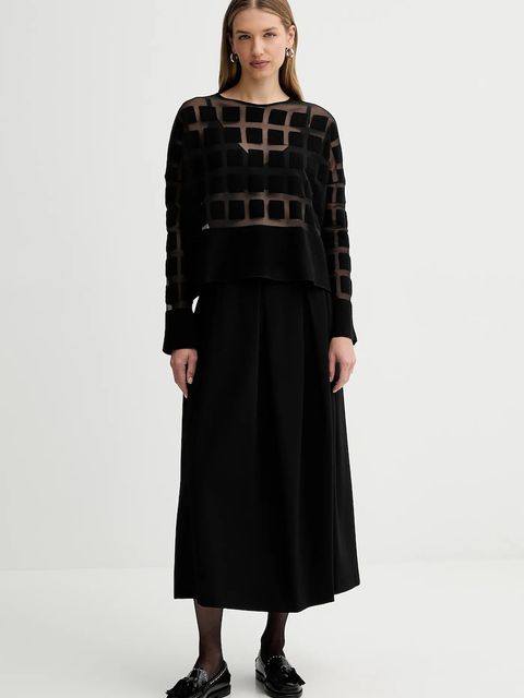 Liviana Conti sweter wełniany damskie kolor czarny lekki L5WA79