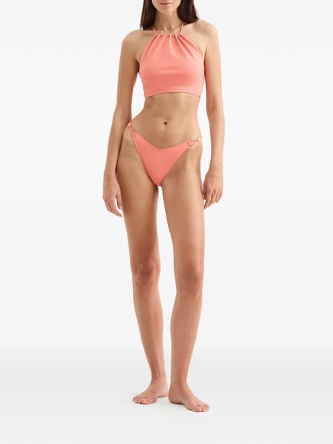ERES Apollonia halterneck beaded-detail bikini top - Orange