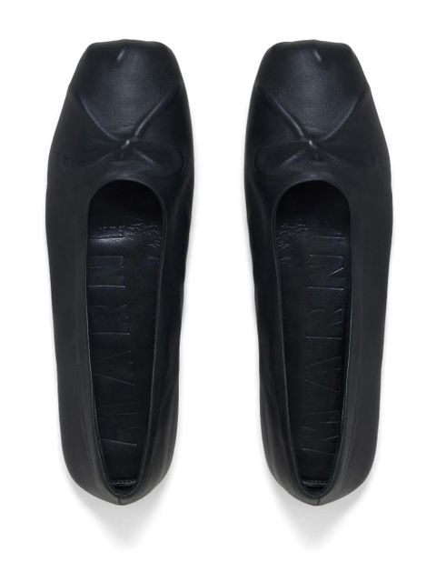 Marni leather ballerina shoes - Black