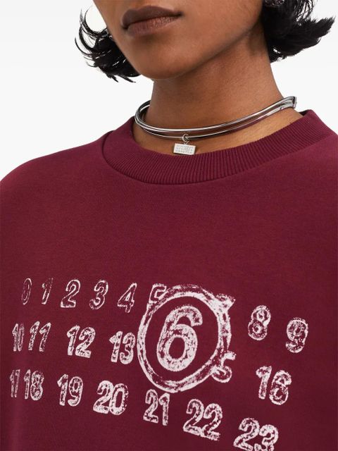 MM6 Maison Margiela numbers motif-print sweatshirt - Red
