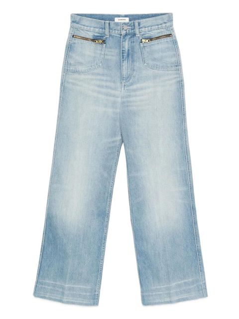 SANDRO zipped high-waisted straight-leg jeans - Blue - zdjęcie produktu nr 1