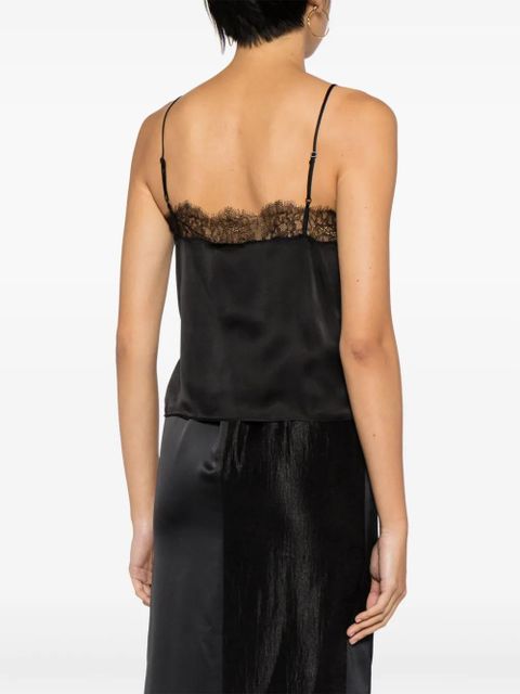 ANINE BING Amelie lace-embroidered top - Black