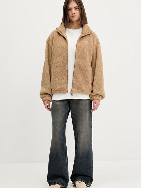 adidas Originals t-shirt bawełniany Washed damski kolor beżowy JX7724