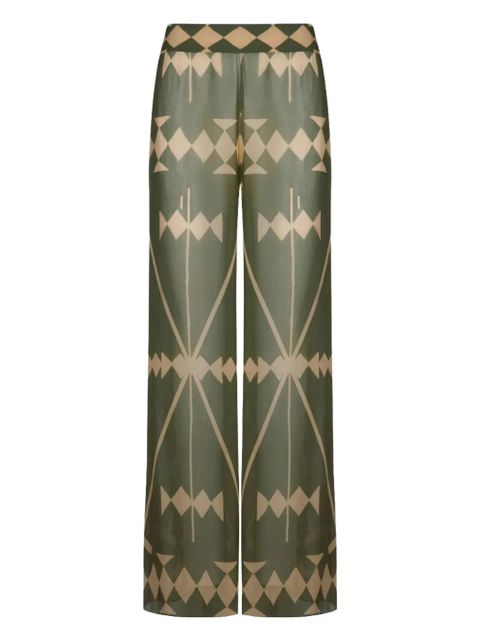 Johanna Ortiz geometric-print trousers - Green - zdjęcie produktu nr 1