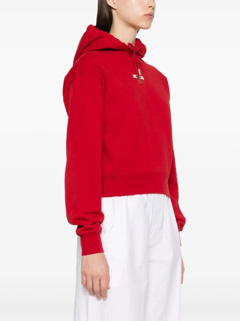 Jacquemus logo-patch hoodie - Red