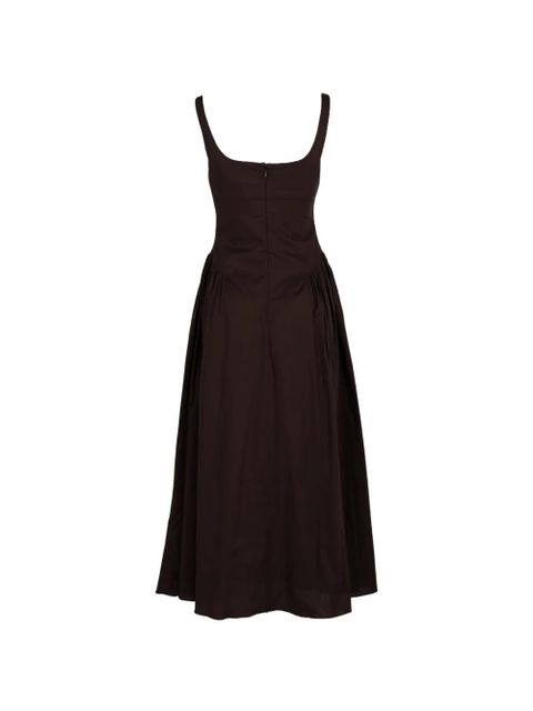 Faithfull the Brand Marcella shirred midi dress - Brown - zdjęcie produktu nr 2