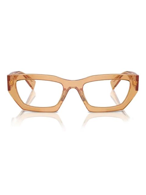 Miu Miu Eyewear geometric-frame glasses - Orange