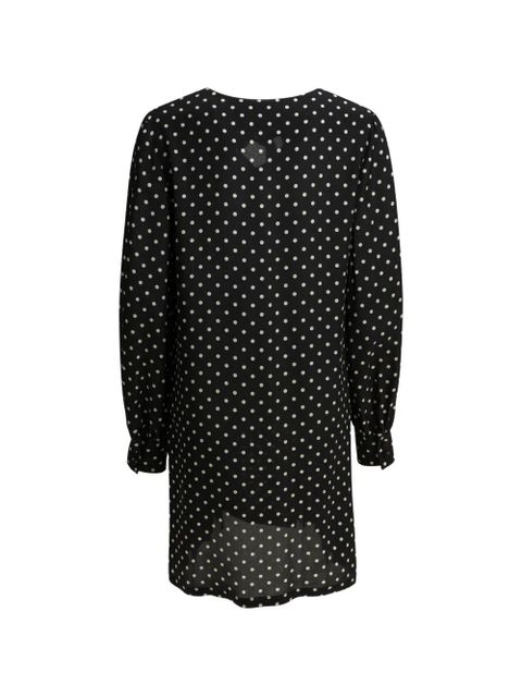 Valentino Garavani polka-dot pussy-bow mini dress - Black - zdjęcie produktu nr 2