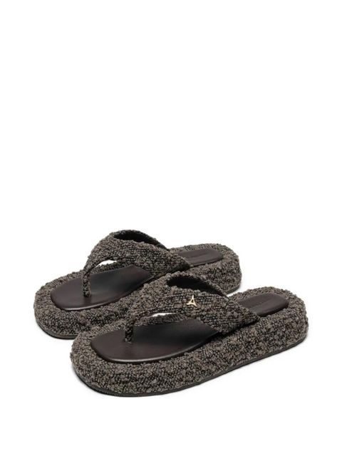 Manière De Voir Rosalie bouclé flatform sandals - Brown