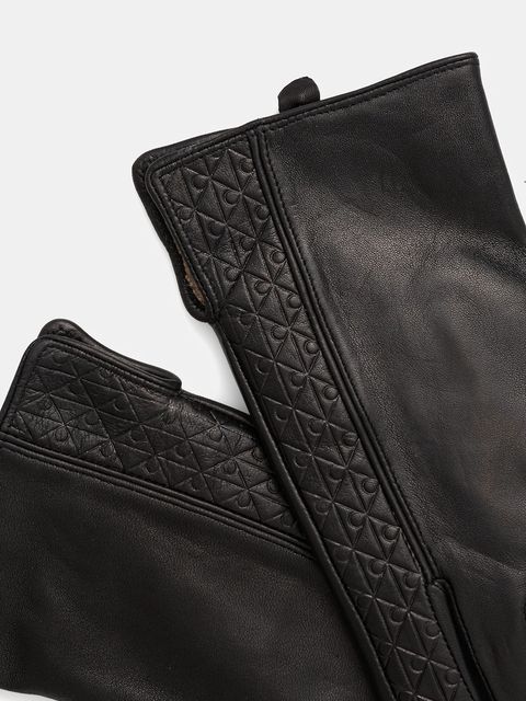 Calvin Klein rękawiczki skórzane damskie kolor czarny LV04F9008G - zdjęcie produktu nr 2