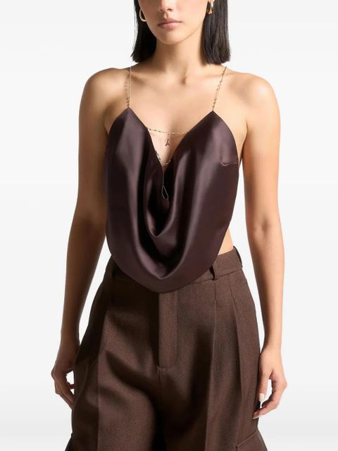 Manière De Voir cowl-neck chain top - Brown - zdjęcie produktu nr 1