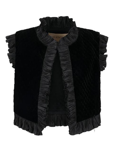 Valentino Garavani ruffled quilted gilet - Black - zdjęcie produktu nr 1
