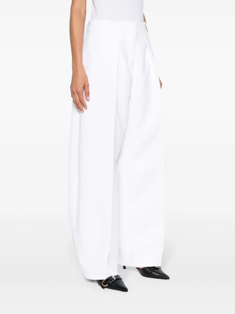 Jacquemus Ovalo pleated palazzo pants - White