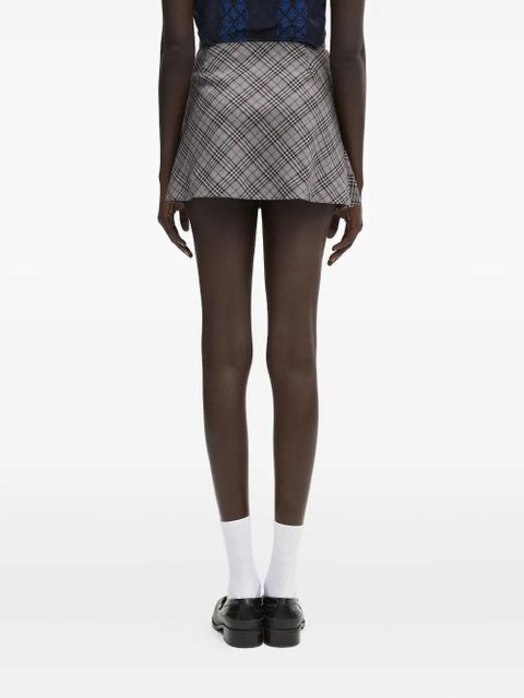 AMBUSH rose-appliqué plaid skirt - Grey - zdjęcie produktu nr 2