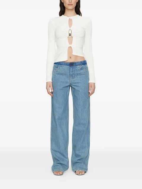 Christopher Esber crystal pendant open twist long sleeve top - Blue - zdjęcie produktu nr 2