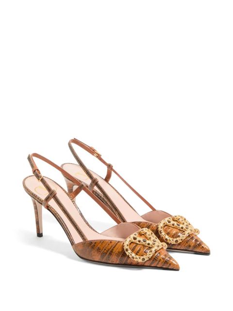 Valentino Garavani 80mm VLogo Signature slingback pumps - Brown - zdjęcie produktu nr 2